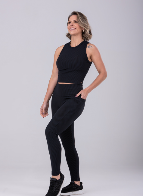 Legging Risc Bolso lateral Preto-Get Shape